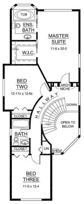 Second Floor Plan for House Plan #101730