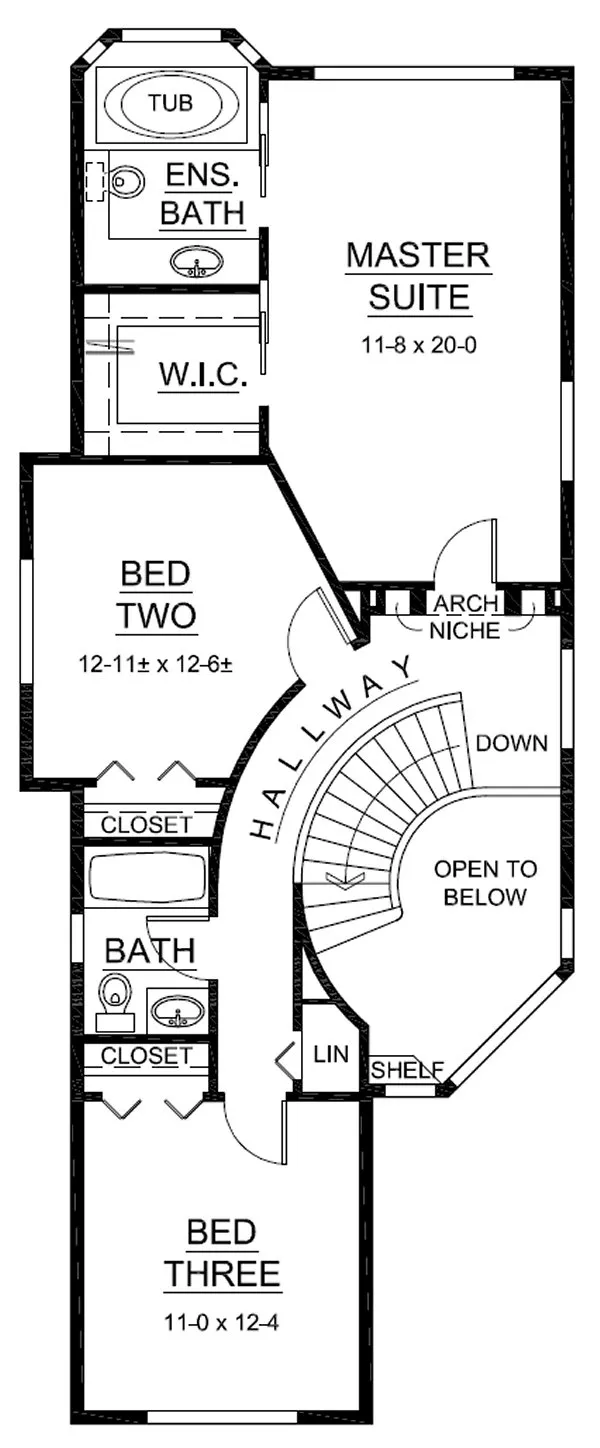 Second Floor Plan for House Plan #101730