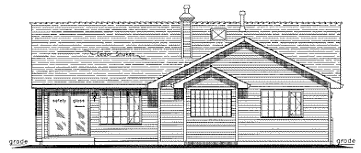 Rear Elevation for House Plan #131059