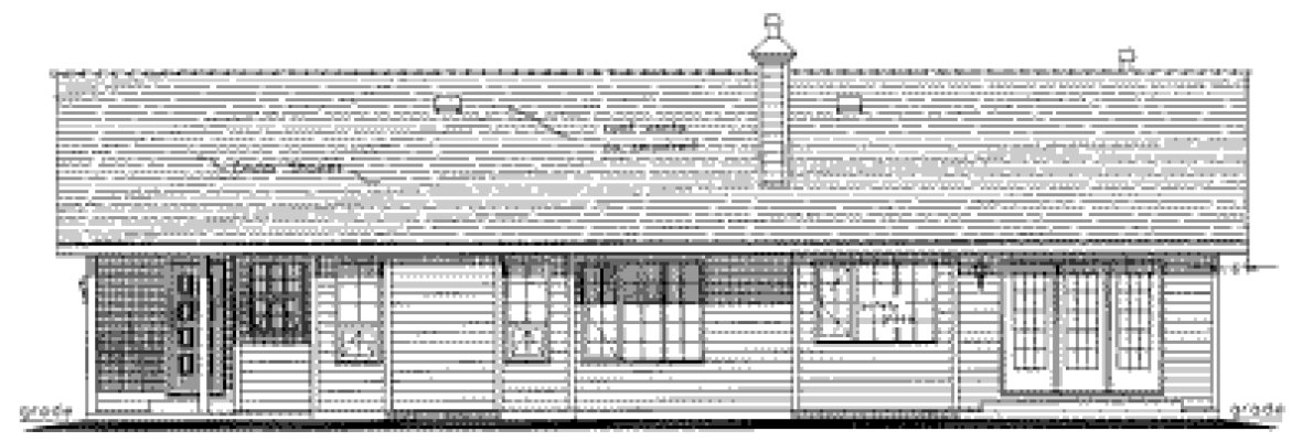 Rear Elevation for House Plan #130159