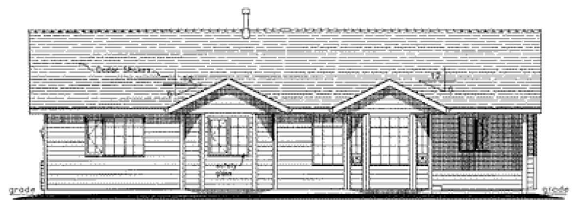 Rear Elevation for House Plan #133159