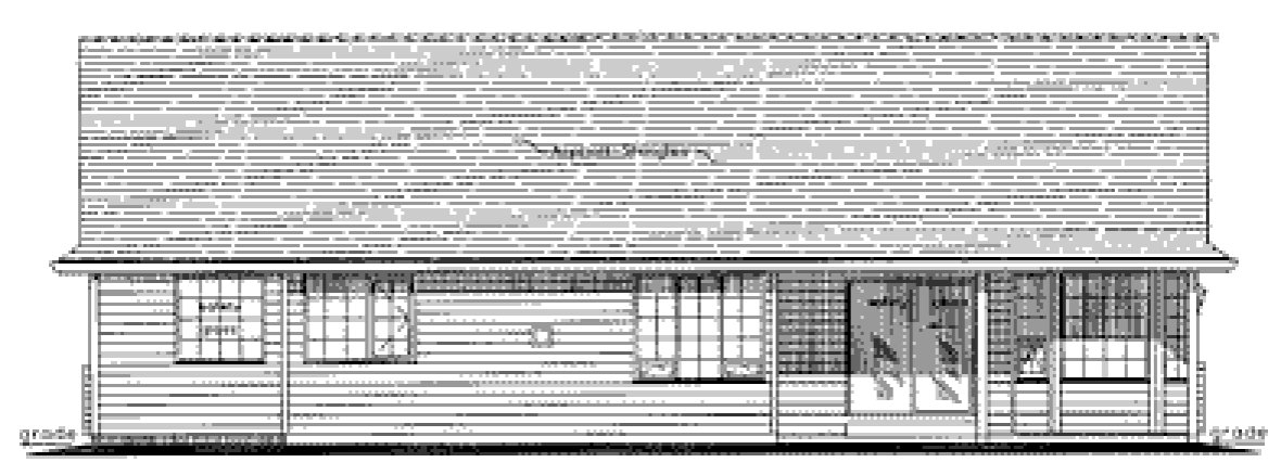 Rear Elevation for House Plan #135159