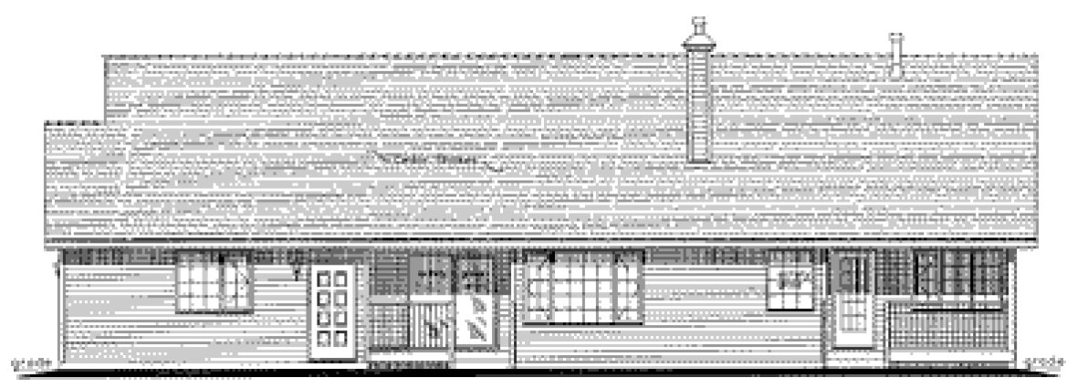 Rear Elevation for House Plan #138159