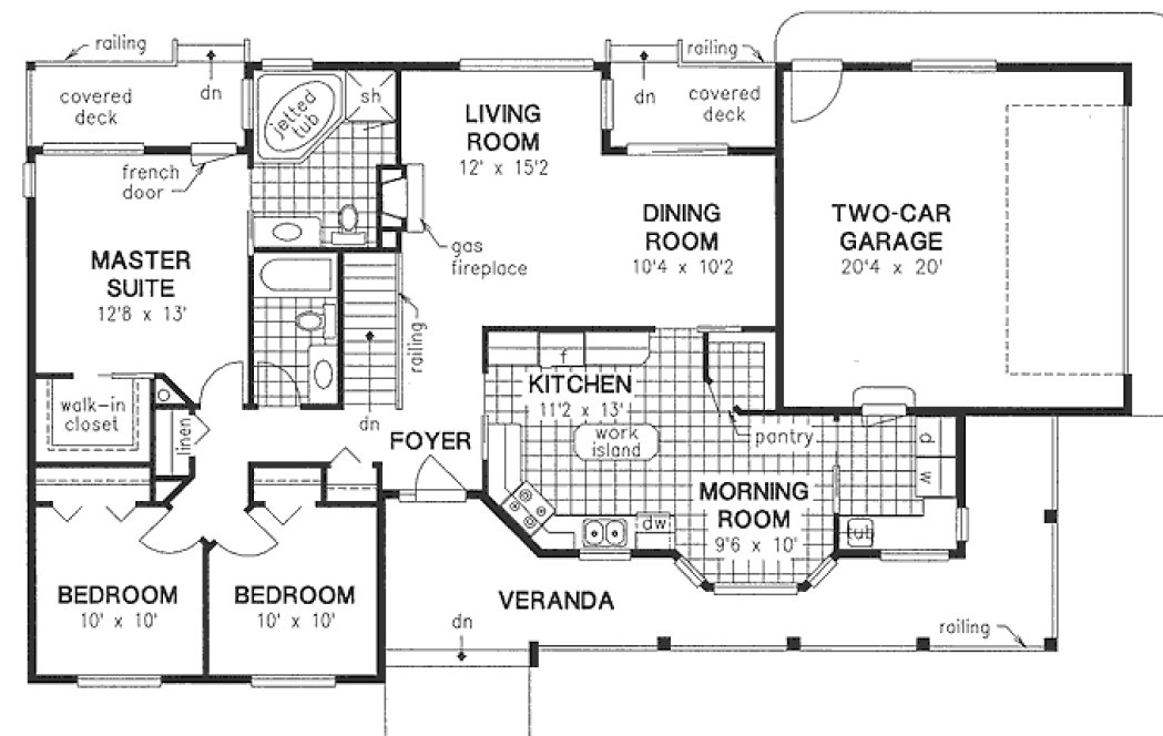 Main Floor Plan for House Plan #138159