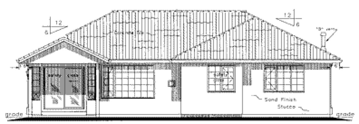 Rear Elevation for House Plan #131259