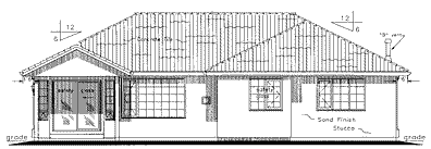 Rear Elevation for House Plan #131259