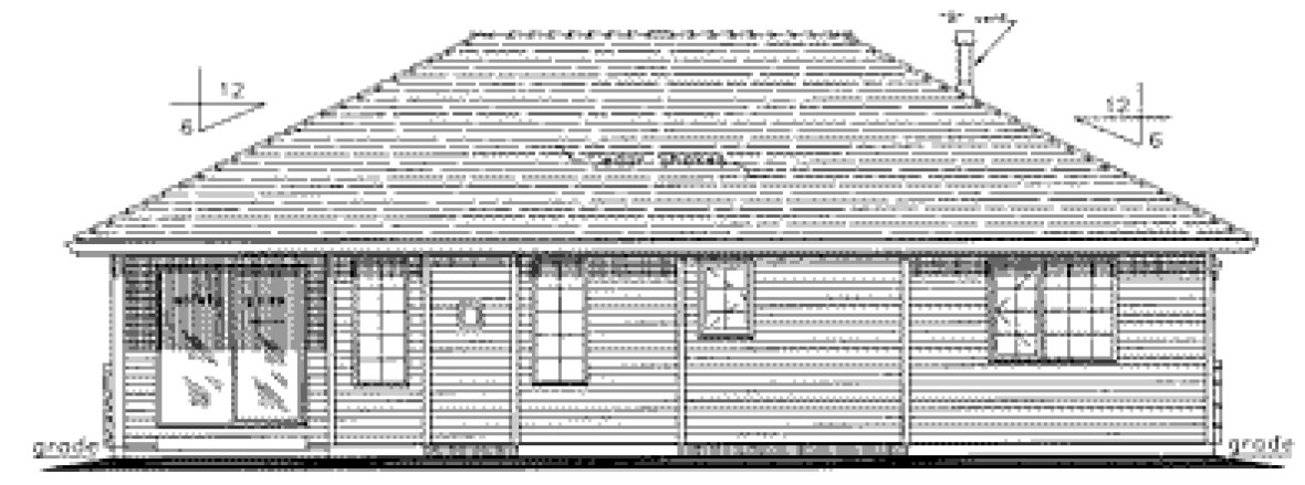 Rear Elevation for House Plan #137259