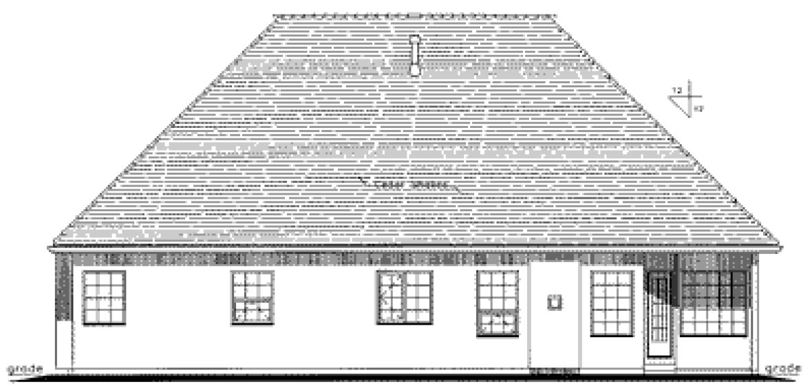 Rear Elevation for House Plan #134359