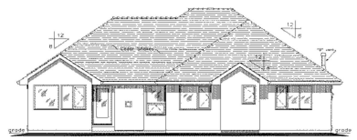 Rear Elevation for House Plan #138359