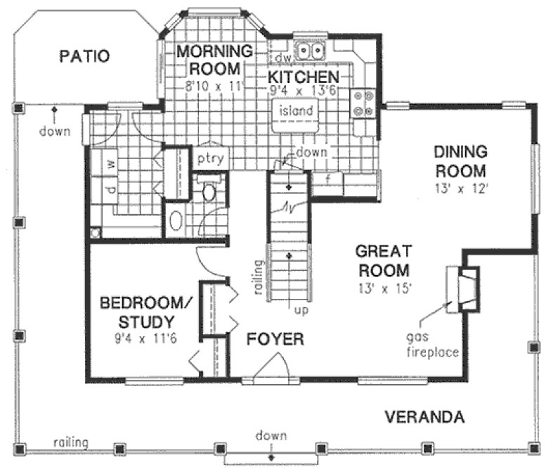 Main Floor Plan for House Plan #133044