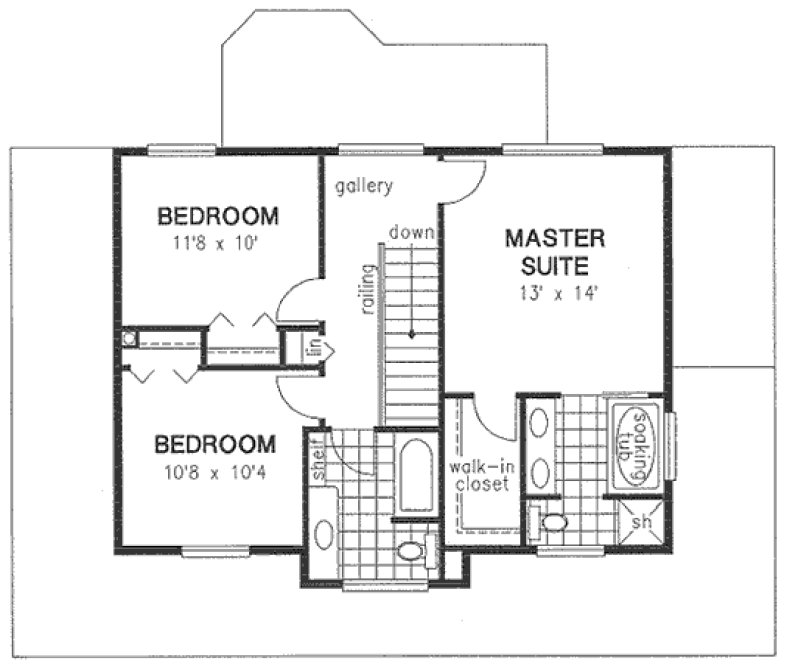 Second Floor Plan for House Plan #133044