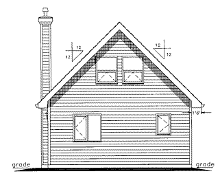 Rear Elevation for House Plan #131054