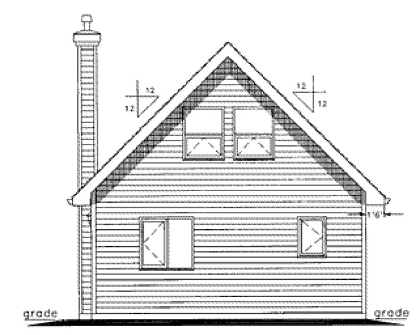 Rear Elevation for House Plan #131054