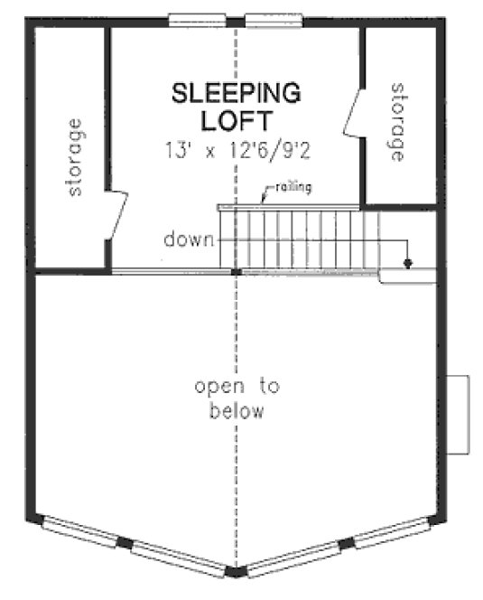 Second Floor Plan for House Plan #131054