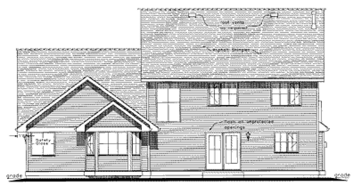 Rear Elevation for House Plan #139044