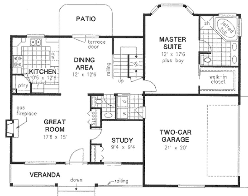 Main Floor Plan for House Plan #139044