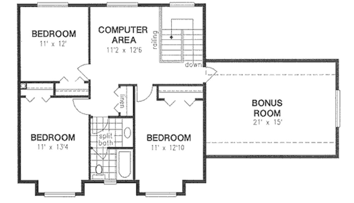Second Floor Plan for House Plan #139044