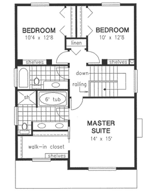 Second Floor Plan for House Plan #130144