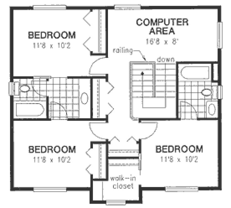 Second Floor Plan for House Plan #131144