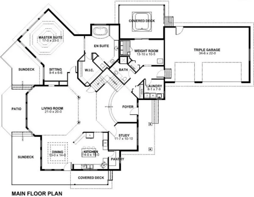 Main Floor Plan for House Plan #195144
