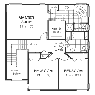 Second Floor Plan for House Plan #131244