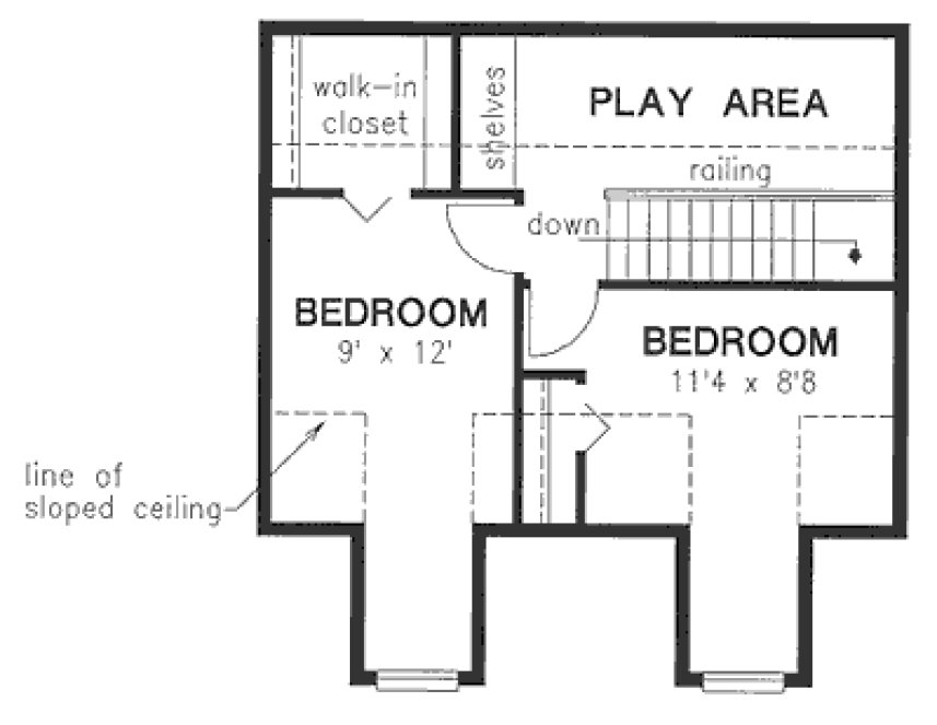 Second Floor Plan for House Plan #132344