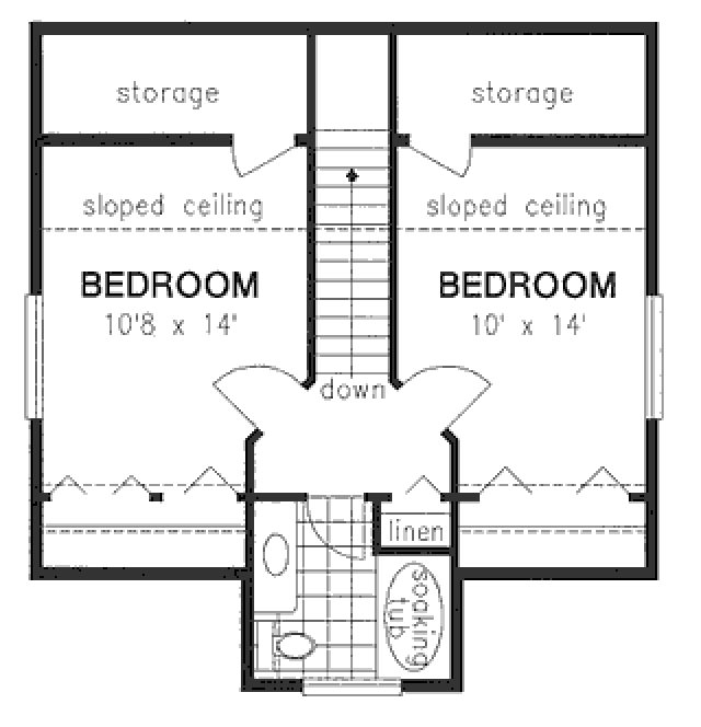 Second Floor Plan for House Plan #137344