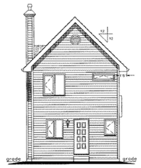 Rear Elevation for House Plan #138344