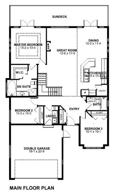 Main Floor Plan for House Plan #195140