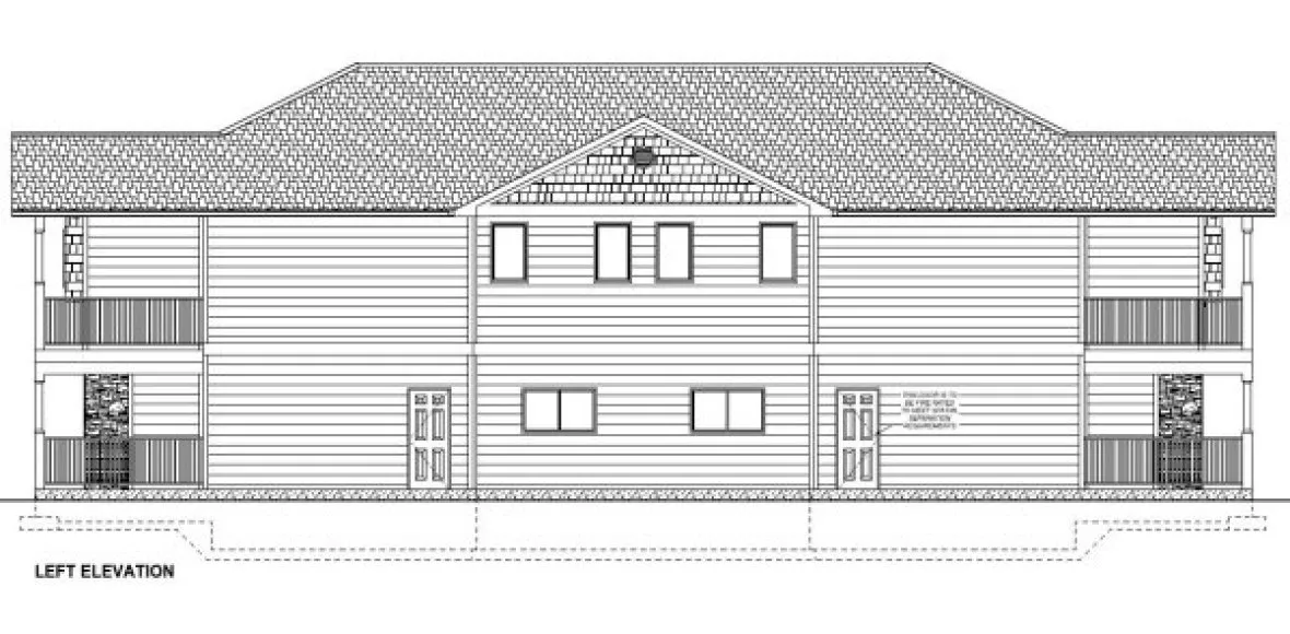 Left Elevation for House Plan #195107