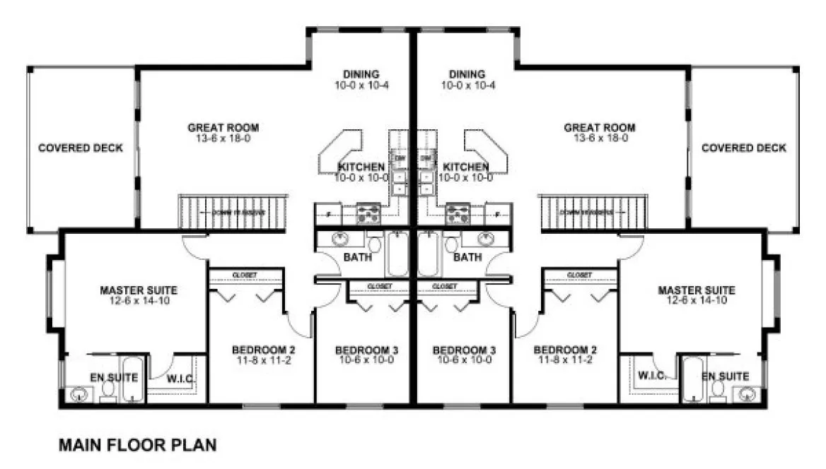 Main Floor Plan for House Plan #195107