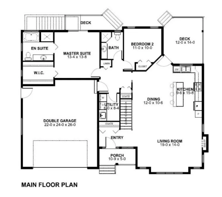 Main Floor Plan for House Plan #195149