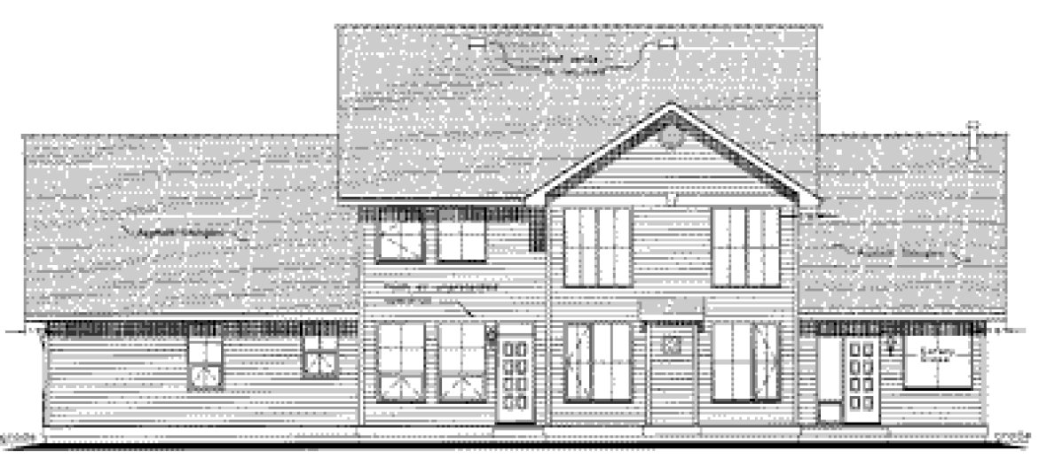 Rear Elevation for House Plan #134544