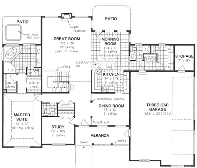 Main Floor Plan for House Plan #134544