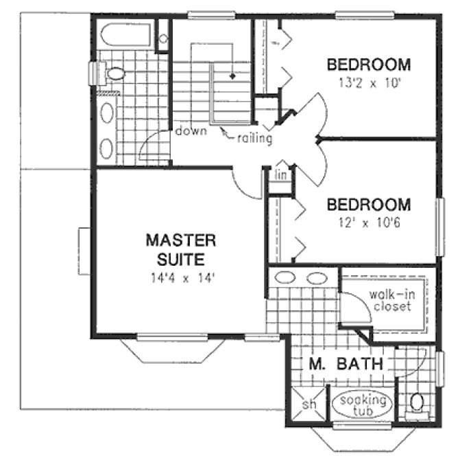 Second Floor Plan for House Plan #138054