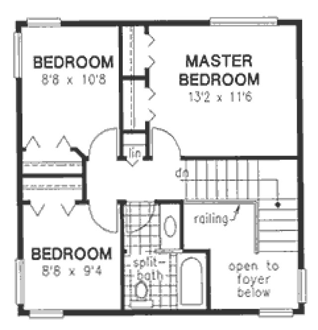 Second Floor Plan for House Plan #137409