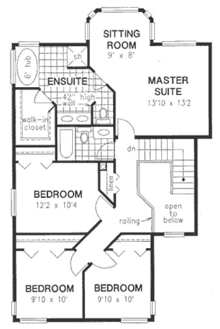 Second Floor Plan for House Plan #133239