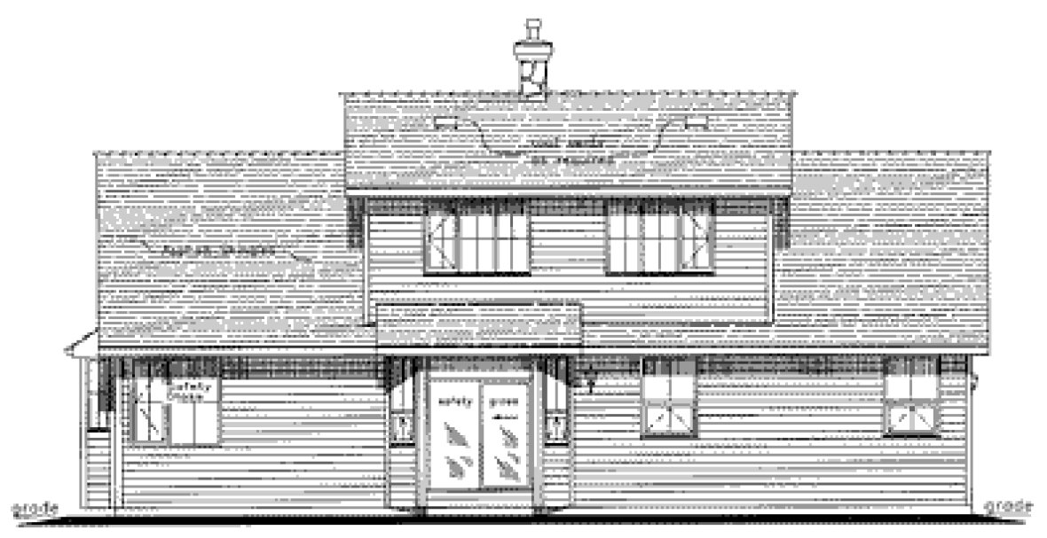 Rear Elevation for House Plan #130154
