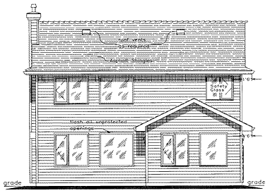 Rear Elevation for House Plan #135154
