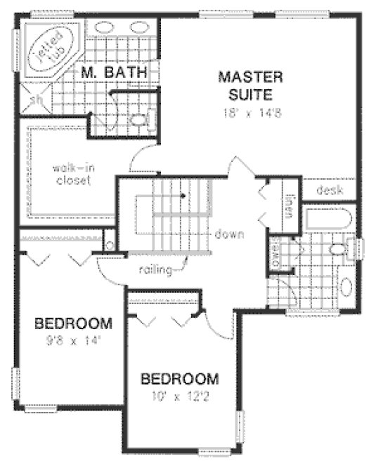 Second Floor Plan for House Plan #135154