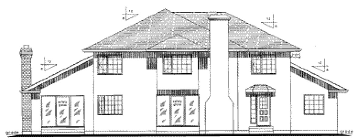 Rear Elevation for House Plan #139398