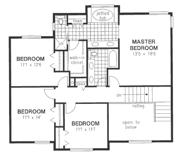 Second Floor Plan for House Plan #139398