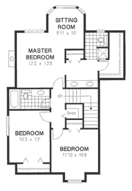 Second Floor Plan for House Plan #130598