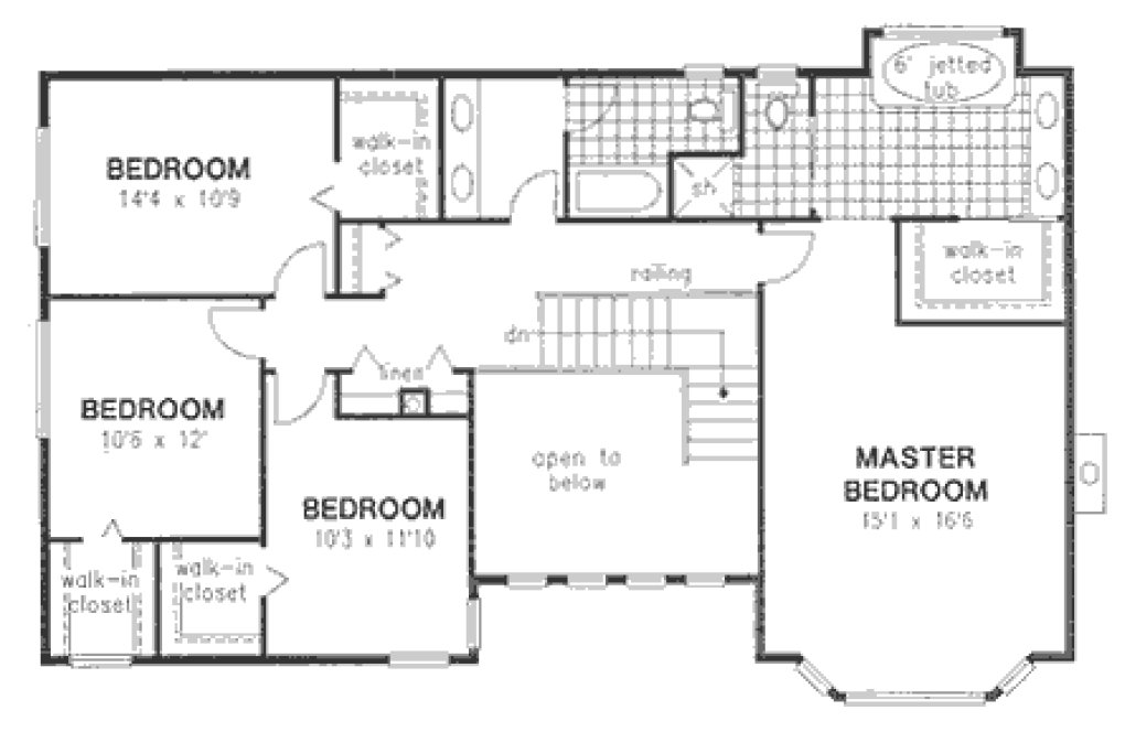 Second Floor Plan for House Plan #139598