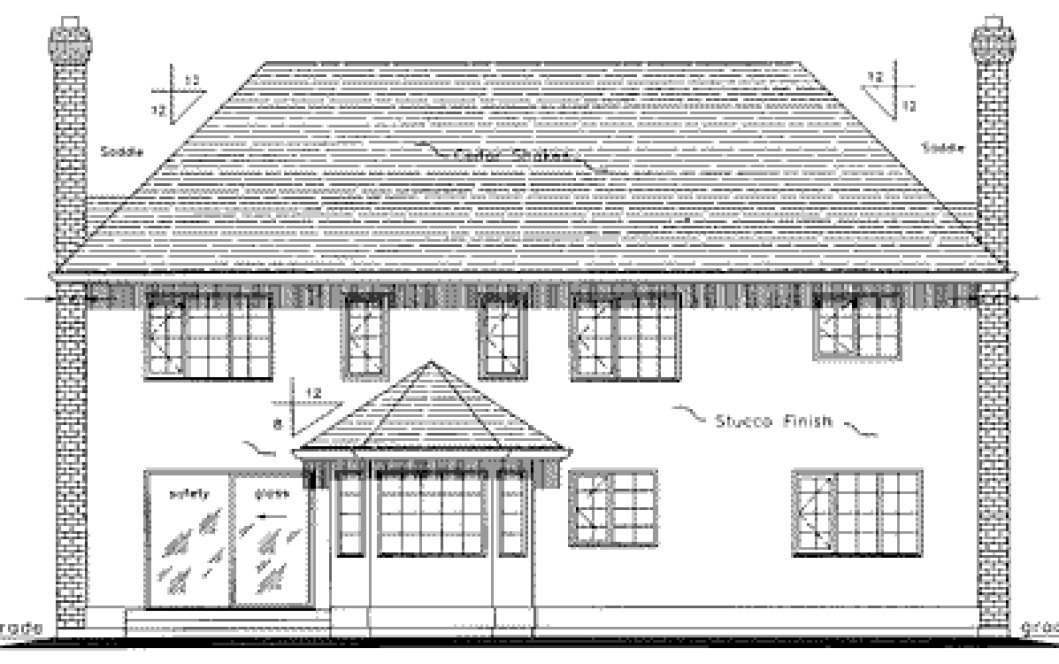 Rear Elevation for House Plan #132698