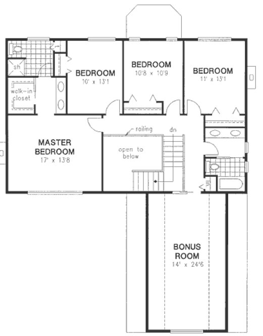 Second Floor Plan for House Plan #132698
