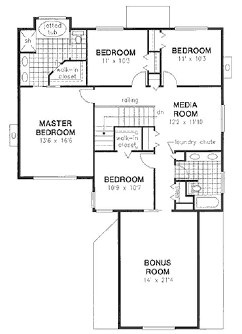 Second Floor Plan for House Plan #134698