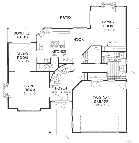 Main Floor Plan for House Plan #135698