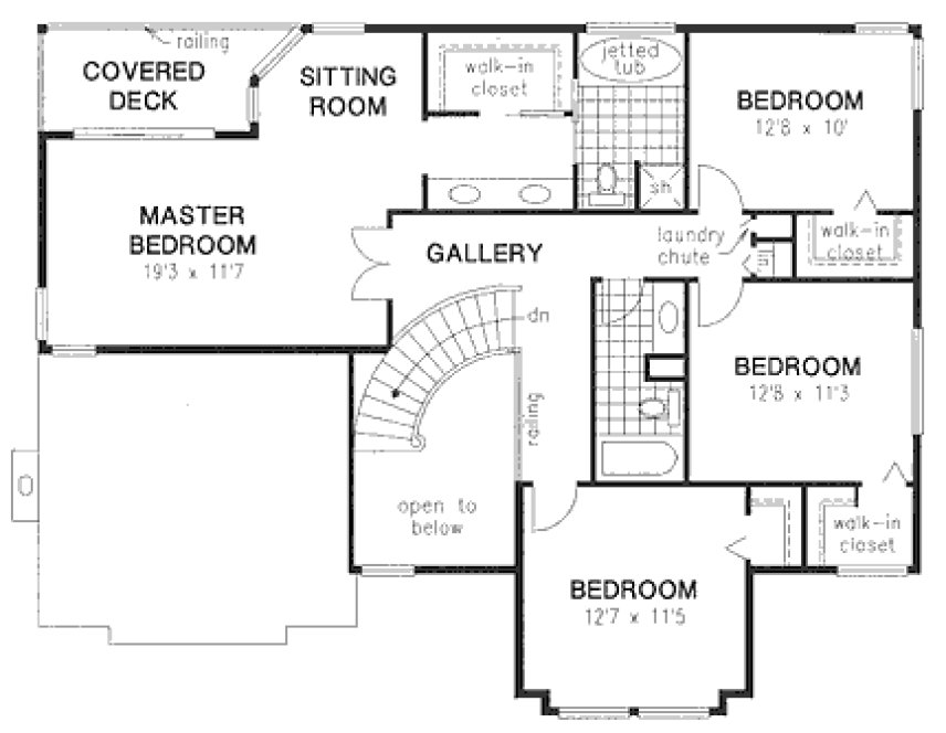 Second Floor Plan for House Plan #135698