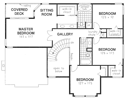 Second Floor Plan for House Plan #135698
